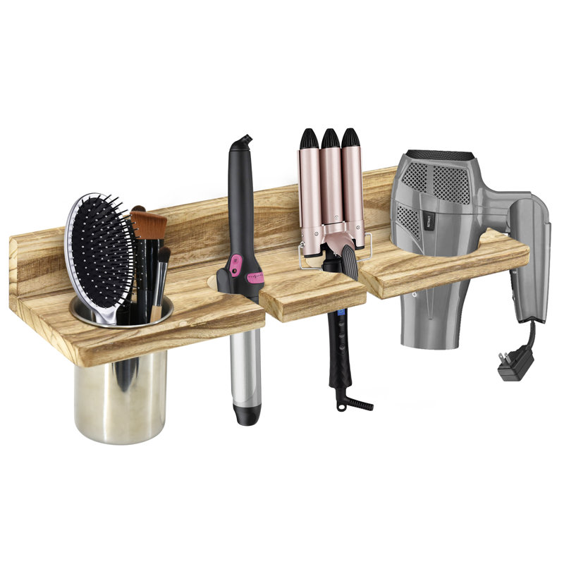 Gracie Oaks Wood Hair Dryer Holder Wayfair